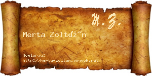 Merta Zoltán névjegykártya